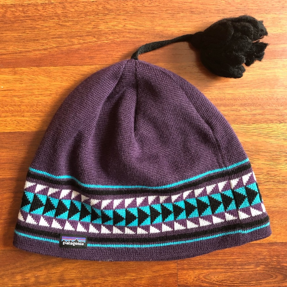 Patagonia beanie purple black unisex size OS
